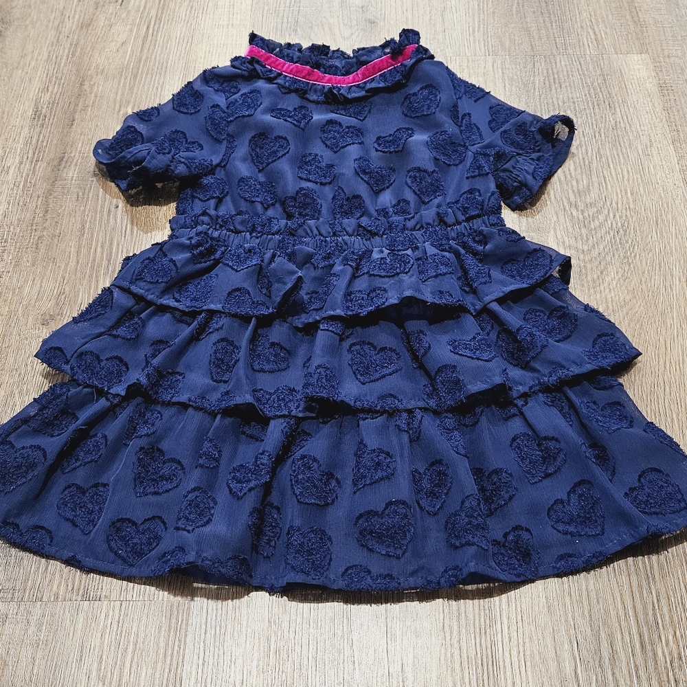 OshKosh Navy Tiered Heart Dress, size 2T